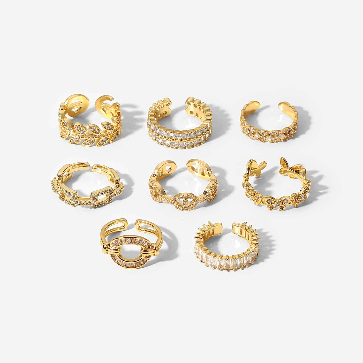 J GOODIN Goldtone Bridal Set Cubic Zirconia Ring (8) From