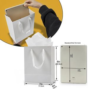 Sacs cadeaux en papier kraft avec poignées, sacs à friandises, emballages cadeaux, sacs de courses recyclables pour marchandises et mariages (couleurs assorties) - Product Image 5