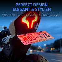 Support de plaque d'immatriculation universel pour moto, fixation arrière réglable avec commande à interrupteur