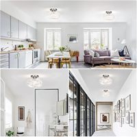 Plafonnier moderne en acier inoxydable TSINYE 220V IP44 3500K blanc chaud à intensité variable pour la décoration de la maison, de la chambre à coucher et du salon
