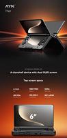 Nouvelles consoles de jeux portables AYN Thor, Android 13, double écran 3,92 + 6 pouces, 16 + 512 Go, machine de jeu Ayn Thor Max Flip-top