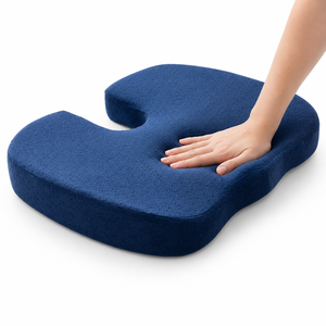 Cojín de Asiento en Forma de U de Espuma Viscoelástica, Soporte para Coxis, Alivio para <span class=keywords><strong>Embarazo</strong></span>, <span class=keywords><strong>Hemorroides</strong></span> y Cómoda Silla de Oficina - Product Image 1