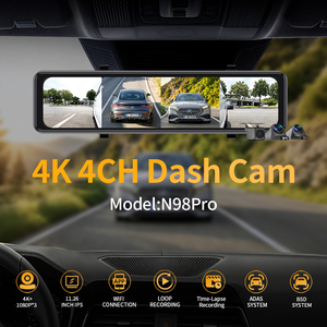 Carlover <span class=keywords><strong>4</strong></span> Lens Dash <span class=keywords><strong>Cam</strong></span> 4K Mirror Dashcam ADAS BSD WiFi Espejo retrovisor Cámara Dashcam para coche - Product Image 2