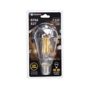 Bombilla LED de filamento ST64 E27 12W, transparente, eficiente para iluminación decorativa y ambiental en hogares y negocios. - Product Image 3