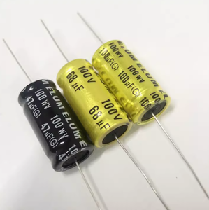 Condensateur électrolytique axial non polarisé ELUM 47µF/68µF pour division de fréquence médio-grave 100V 100µF 13x26mm - Product Image 1