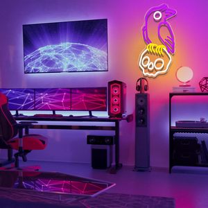 Luz LED de neón con forma de calavera de cuervo, luz decorativa de Halloween, luz ambiental para dormitorio, salón, club, tienda, luz indicadora de 5V 12V - Product Image 6