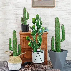 Tanaman Tropis kaktus buatan, pohon kaktus gurun bola hijau tanaman sukulen 30-43cm untuk dekorasi rumah