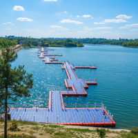 Ponton flottant à haute flottabilité, construction de marina, plateforme pour bateaux en PC HDPE, vente bon marché, mini capsule habitable, quai flottant