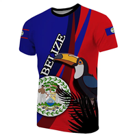 2024 Offre Spéciale Belize T-Shirt avec quille facturé Toucan imprimer personnaliser vêtements de sport pour hommes tenue t-shirt en gros confortable haut t-shirt