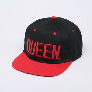 Casquette Snapback unie réglable à 6 panneaux bicolore avec broderie lettres King Queen pour homme - Product Image 2