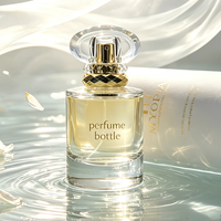 Botol Parfum Kaca Mewah 100ml 50ml 30ml Kosong dengan Tutup Emas dan Pompa Semprot Bentuk Silinder