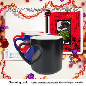 Tazas de Cerámica Godlerock con Diseño de Corazón Negro para el Día de San Valentín, Logotipo Personalizado, Asa Ergonómica, Reutilizables - Product Image 3