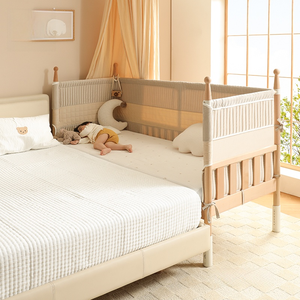 Lit d'enfant en <span class=keywords><strong>bois</strong></span> de pin personnalisable berceau Style moderne Rail portable pour nouveau-né pour chambre à coucher salle à manger parc école - Product Image 4