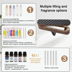 Diffuseur d'huiles essentielles pour voiture en bois écologique, design simple et luxueux en bois et métal, <span class=keywords><strong>parfum</strong></span> vintage, bonne odeur, ornement de voiture - Product Image 5