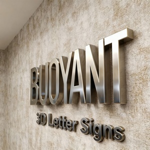 BUOYANT Indoor Business Logo Custom Aluminum Stainless Steel Gold Plated 3D Channel Letter <b>Sign</b> - Product Image 4