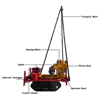 Foreuse sur chenilles portable Feiyang FY-70 70m à moteur diesel - Compacte, diamètre de forage 60-200mm, puits d'eau 300KG, 220V, garantie 6 mois