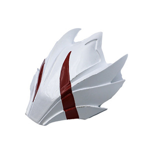Casco de Dragón con Cuernos Rojos, Chapado en Oro Blanco, Decoración Artística de Metal Fundido, Coleccionable de Personajes de Cine y Televisión - Product Image 3