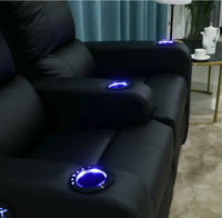 Fauteuil inclinable confortable rotatif de canapé de cinéma à domicile avec repose-pieds porte-gobelet électroluminescent