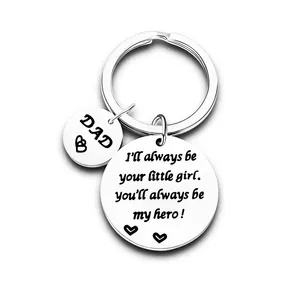 I'll Always Be Your Little Girl Keychain For Parents Stainless Steel Key Chain For Mom Dad Family Keychain For Dad