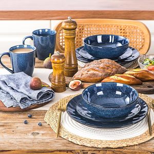 Juego de Vajilla de Cerámica de 16 Piezas con Efecto de Transformación en Horno, Plato Creativo para Bistec, Tazón para Ensalada y Taza para Uso Doméstico - Product Image 2