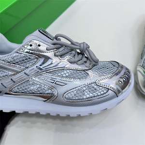 Women's BV Retro Sneakers Luxury Designer Dad <b>Shoes</b> Top Quality Low-top Casual Running <b>Shoes</b> Silvery - Product Image 6