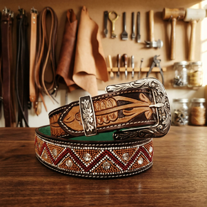 B S International Square – Ceinture en cuir de vachette avec boucle ardillon en alliage, écologique, haute résistance, robuste, pour homme et femme, style vintage, imperméable - Product Image 1