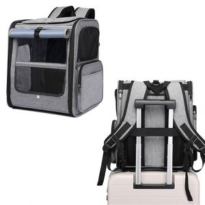 Mochila transportadora de mascotas para gatos, expandible, de nailon, con cremallera, resistente al agua, ideal para viajes de fin de semana, de fábrica BSCI, muy vendida. - Product Image 2