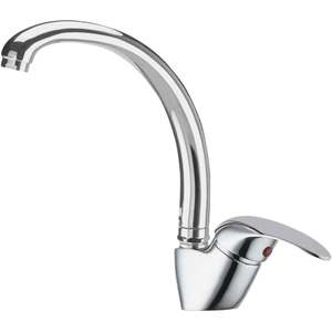 PRIMA Mitigeur d'évier à levier unique avec nettoyants pour toilettes chromés à bec haut - Product Image 1