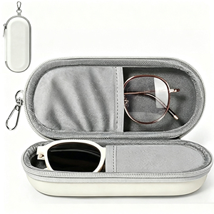 Estuche de viaje para gafas de EVA con carcasa rígida, forro suave, caja de almacenamiento con cremallera, portátil, con llavero, logotipo personalizado para gafas de miopía. - Product Image 2
