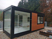 Maisons préfabriquées modulaires en conteneurs en bois, emballage plat, maison de luxe amovible, café moderne de 20 pieds