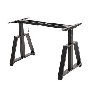 Bureau d'ordinateur électrique réglable en hauteur, double moteur, table élévatrice à 3 sections, cadre noir en métal, réglable, pour usage domestique ou professionnel - Product Image 4