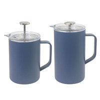 1000ML Vacuüm Geïsoleerde RVS French Press Koffiezetapparaat met Tuitfilter INFUSER Kan voor Koffie & Dranken