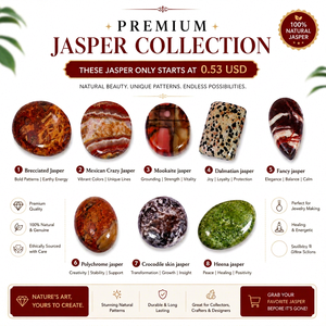 Pierres Cabochons en Jaspe Naturel en Gros : Jaspe Breccié, Mookaïte Mexicaine, Jaspe Dalmatien, Jaspe Polychrome Fantaisie, Jaspe Peau de Crocodile - Product Image 2