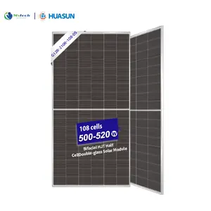 Huasun G12R-210R-108-Ds energi surya, 500 W 505W 510W 515W 520W Hjt modul panel surya setengah sel 500 Watt
