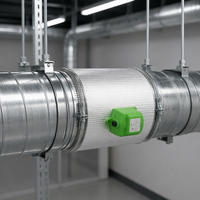 Système de ventilation et de climatisation en acier inoxydable, registre de ventilation motorisé rond avec couche isolante et installation facile