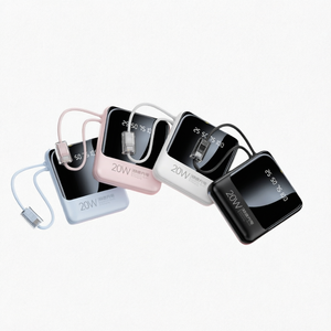Batterie externe portable 20W avec câble, écran LED, entrée Type C, interface Apple, options multicolores - Product Image 1