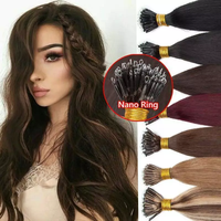 Extensions de Cheveux Humains à 100 Mèches Nano Rings Micro Links Blond Naturel avec Micro-Billes Pré-Collées Cheveux Remy Européens Lisses