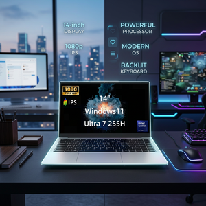 Prix d'usine pour ordinateur portable de jeu 15,6 pouces Intel Core Ultra 5/7 125H/255H Windows 11 1080p IPS Clavier rétroéclairé RVB - Product Image 1