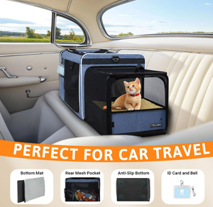 Pembawa kucing ekstra besar, tas hewan peliharaan 2 kucing dapat dilipat dengan kotak sampah dan perjalanan - Product Image 4