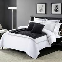 Parure de draps de luxe en satin de coton blanc brodé, collection hôtelière, vente en gros personnalisée YOUMIAN