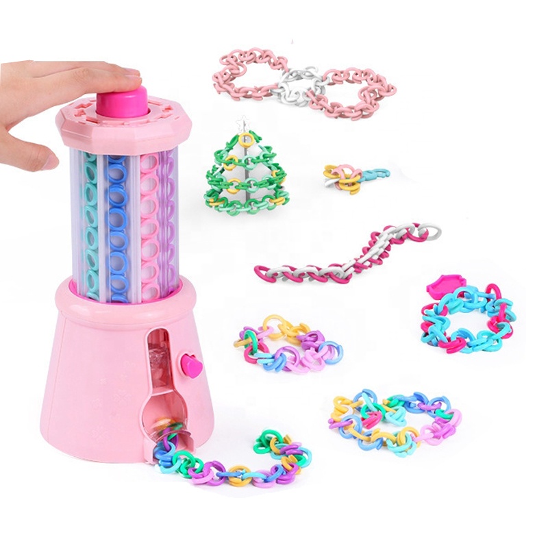 Colorful fashion girls necklace toy beauty play set diy jewelry plastic Juguetes ring toys beauty gift set girl toys