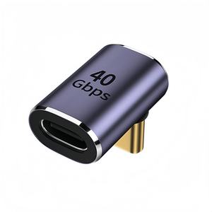 Type-C オス - Type-C メスアダプター 40GB 90 度直角アングル Thunderbolt 3 に適したフル機能 U 字型アダプター - Product Image 5