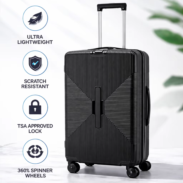 OEM Polycarbonate PC Hard Shell Suitcase with TSA Lock 360 Spinner Wheels Custom Logo Lightweight Cabin Luggage