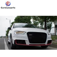 A3 2012-16y Mise à niveau vers les kits de carrosserie RS3 diffuseur arrière de calandre de pare-chocs avant avec embouts d'échappement accessoires de voiture pièces automobiles