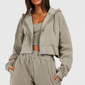 Ensemble de survêtement décontracté pour femme, hiver, à cordon de serrage, à capuche, uni, respirant, séchage rapide, 2 pièces, bomber surdimensionné - Product Image 5