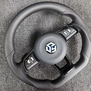 Volante de cuero GTI VW/Volkswagen adecuado para modelos Golf 6 7 <span class=keywords><strong>R</strong></span> Series GTI Passat B8 Mk7 MK8 <span class=keywords><strong>Arteon</strong></span>/CC Jetta Series - Product Image 1