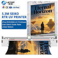 Imprimante jet d'encre UV grand format LETOP 5M à quatre têtes, imprimante industrielle UV rouleau à rouleau, imprimante de bannières UV