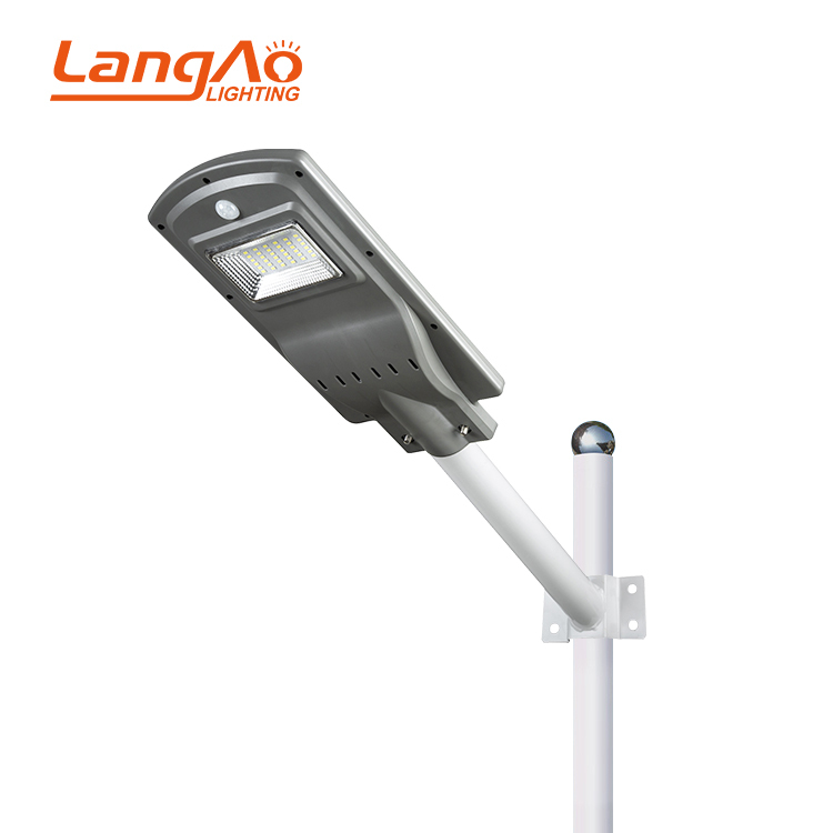 Alto brillo al aire libre ip65 impermeable todo en uno integrado solar farola