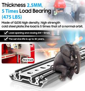 Slider מגירת ציוד גדול 225 ק "ג חובה כבד רצי מגירה הרחבה מלאה עבור קופסאות כלי רכב/מכונות atm - Product Image 6