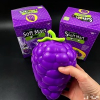Jouet géant anti-stress en TPR, best-seller, formes réalistes de raisin, banane, pêche, à rebond lent, pour les enfants de 3 ans et plus, en boîte